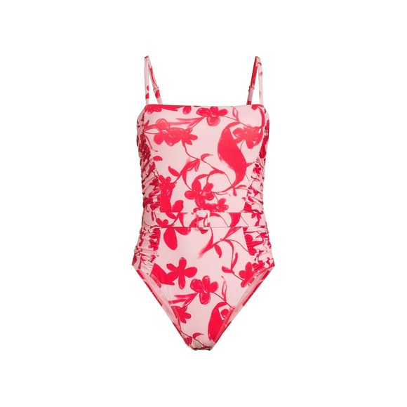 Hutch Other - Hutch Jenny One Piece Swimsuit Medium Lipstick Floral Belted Square Neck NWT